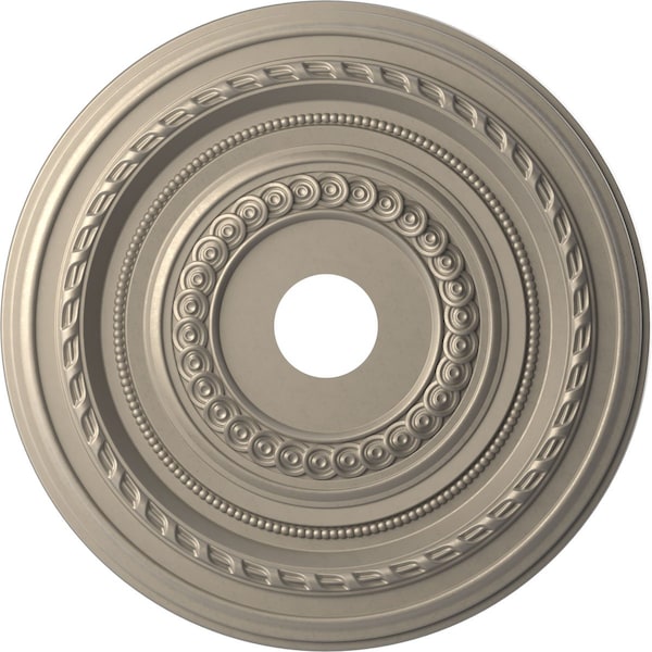 Ekena Millwork Cole PVC Clng Medallion (Fits Canopies up to 6"), Metallic Silver Metallic, 22"OD x 3 1/2"ID x 1"P CMP22COCSV - main